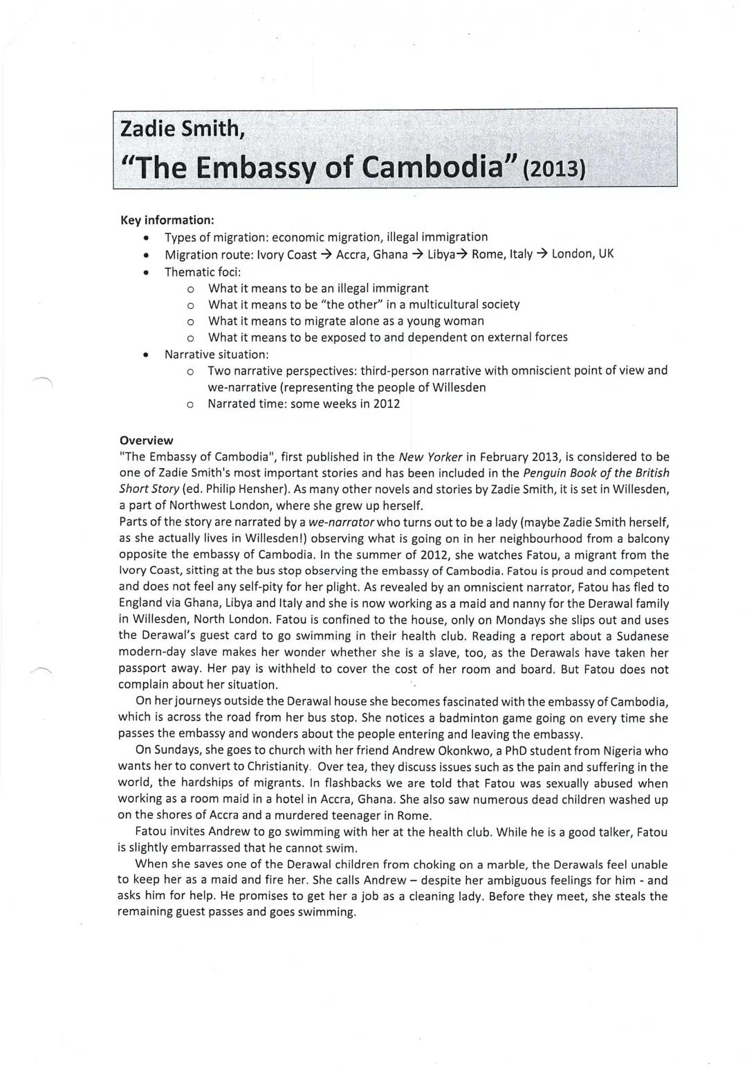 Englisch Abi25 BW - Short story´s