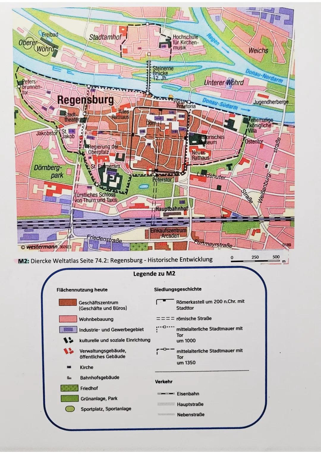 Thema: Historisch-genetische Entwicklung und funktionaler Wandel von
Städten am Beispiel Regensburg
Aufgabenstellung:
1. Lokalisieren Sie Re