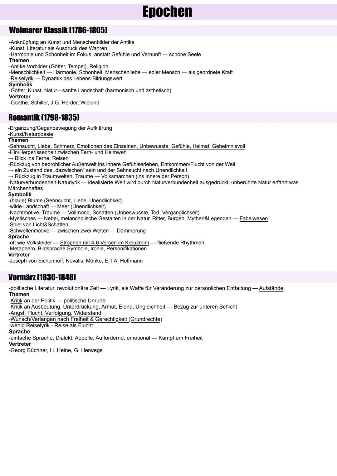 Epochen
Barock (1600-1720)
-Zeit des 30-jährigen Krieges
-3 Leitmotive
-momento mori - Leben im Bewusstsein des Todes „Bedenke, dass du ster