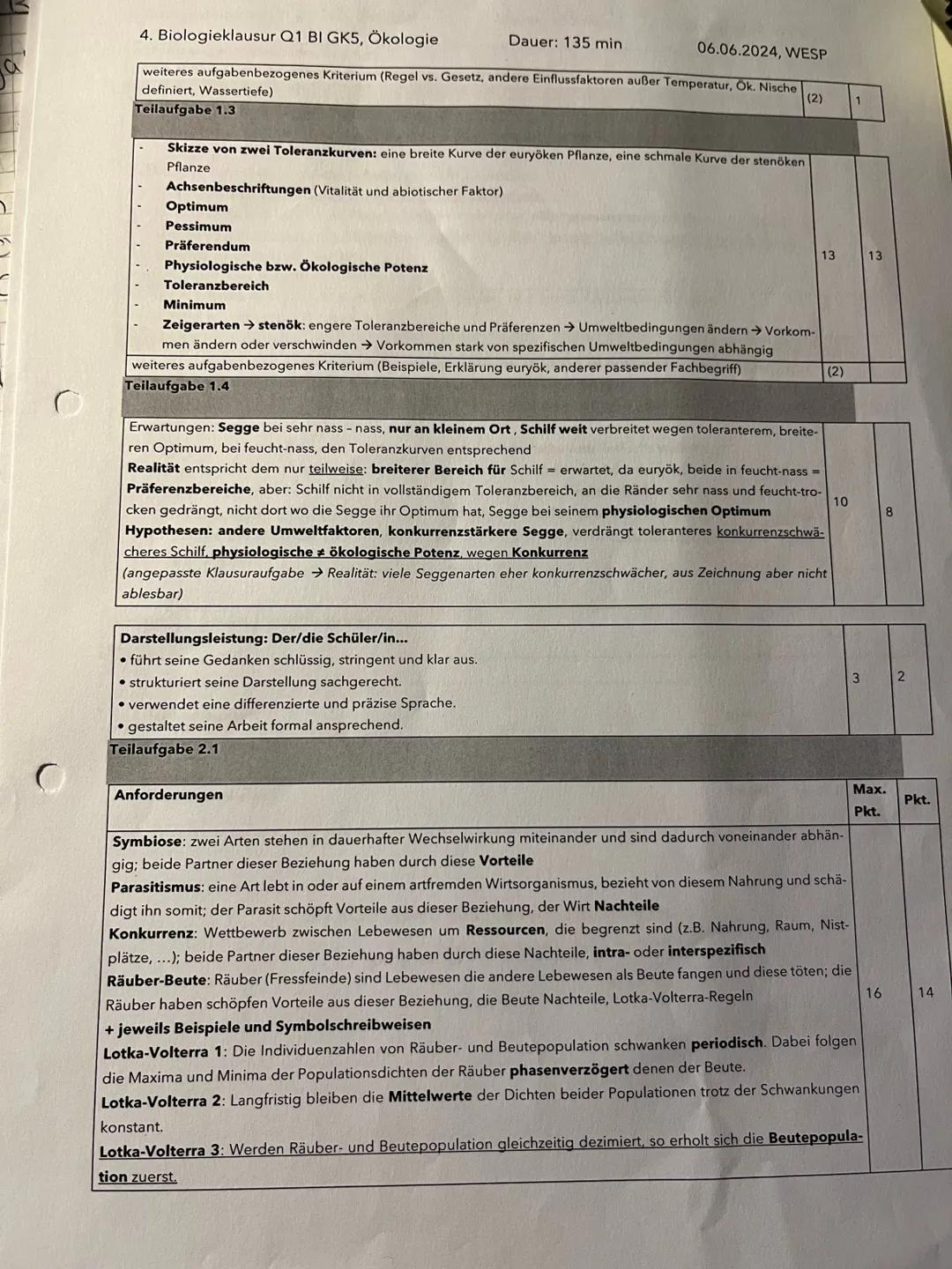 Aufgabe 1:
Populationen unter dem Einfluss abiotischer und biotischer Umweltfaktoren 54 P.
1.1. Erkläre die Ergebnisse des Modellversuchs (M