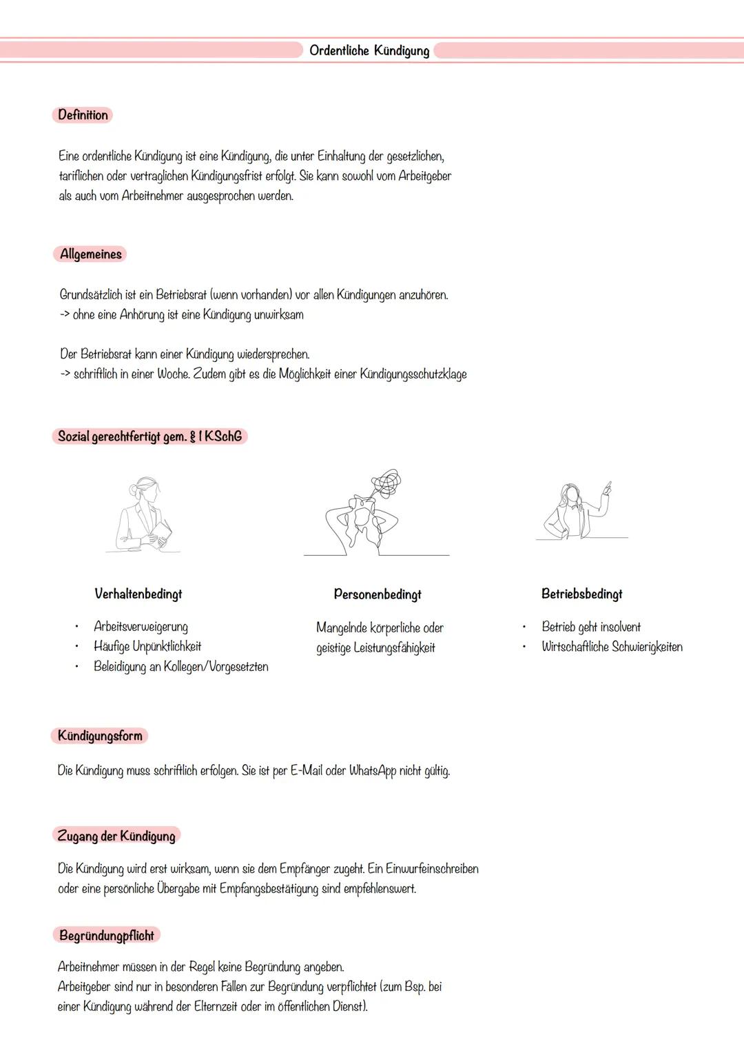 --- OCR Start ---
Kündigung
Was ist eine Kündigung?
Die Kündigung ist eine einseitige empfangsbedürftige Willenserklärung, mit der ein Vertr