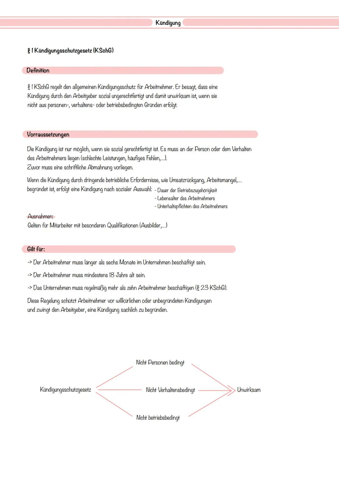 --- OCR Start ---
Kündigung
Was ist eine Kündigung?
Die Kündigung ist eine einseitige empfangsbedürftige Willenserklärung, mit der ein Vertr