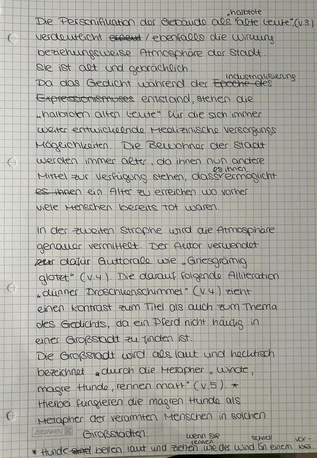 ## Alfred Lichtenstein:
Die Stadt (1913)
**Farbsymbolile**
* 4 Strophen, jeweils 3 Verse
* weibliche Kadenz
* verschränkter Reim (durchgän
