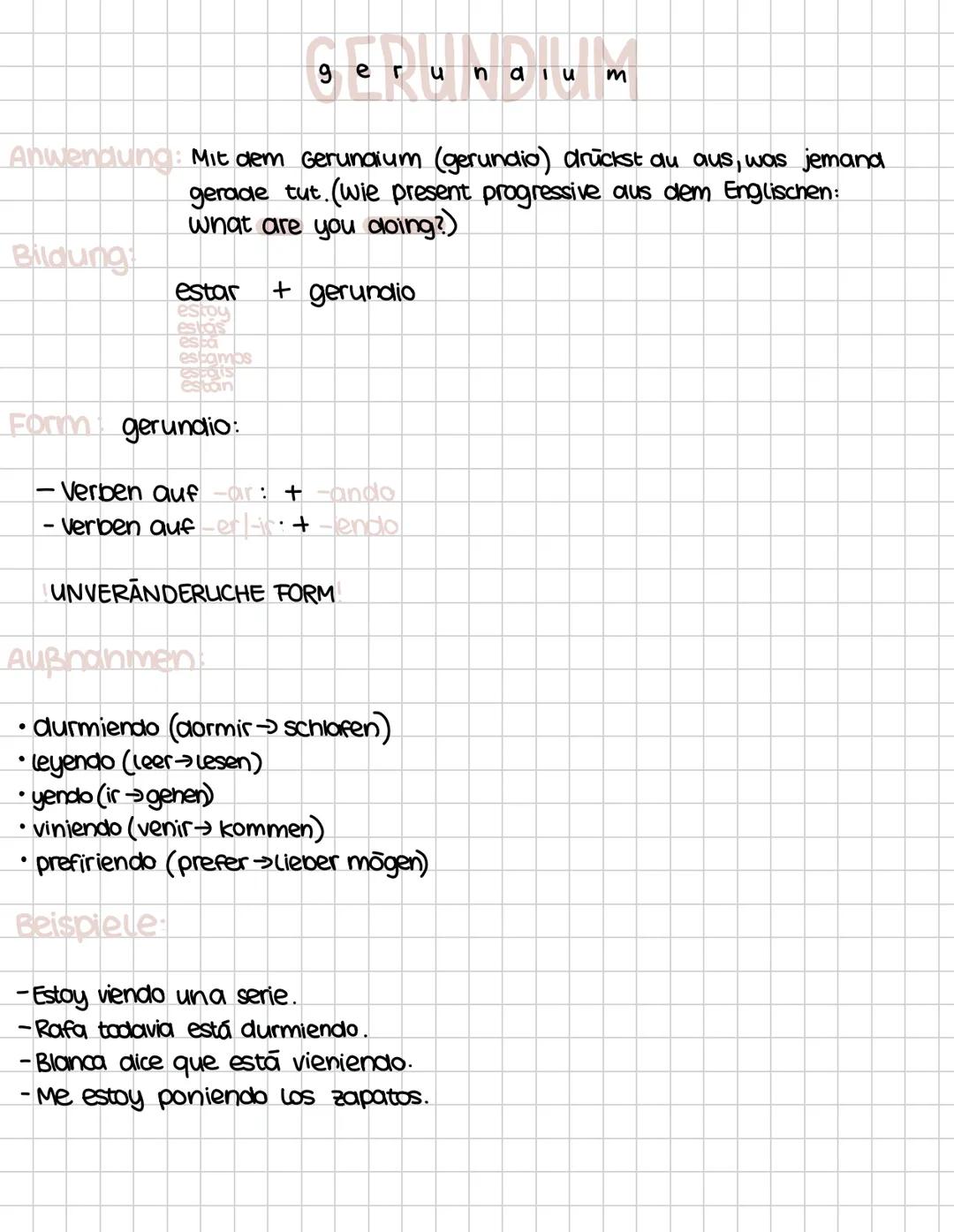 Spanisch gerundium