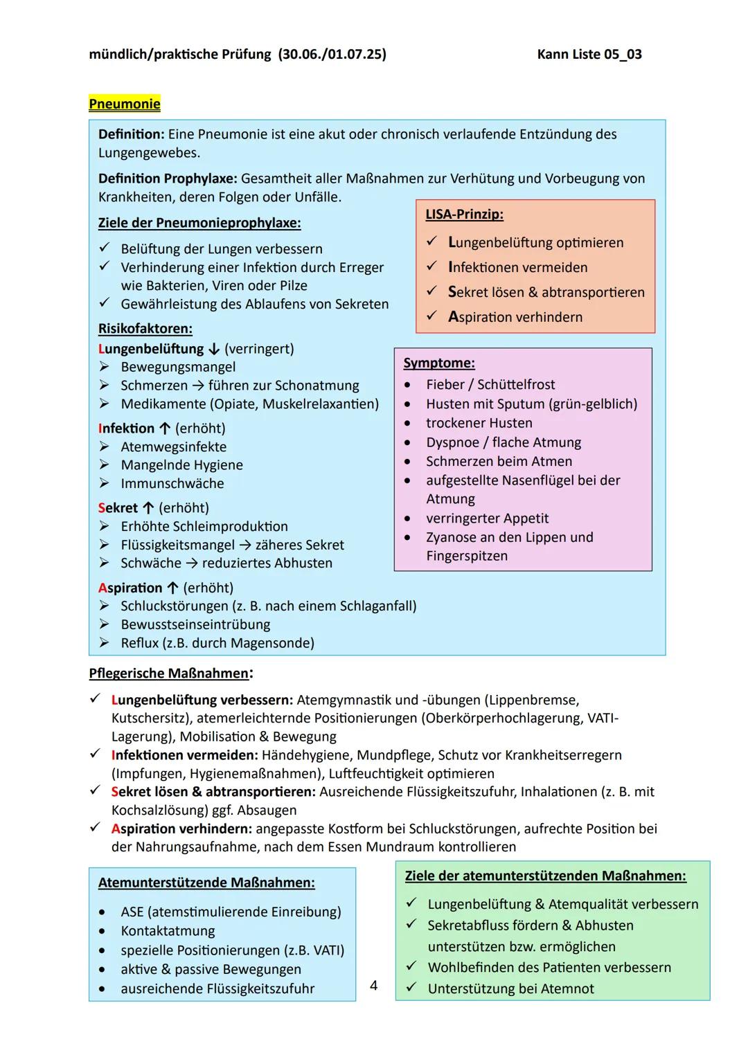 # mündlich/praktische Prüfung (30.06./01.07.25)
Kann Liste 05_03
# Das Atmungssystem
## Hauptaufgabe:
Die Hauptaufgabe des Atmungssystems