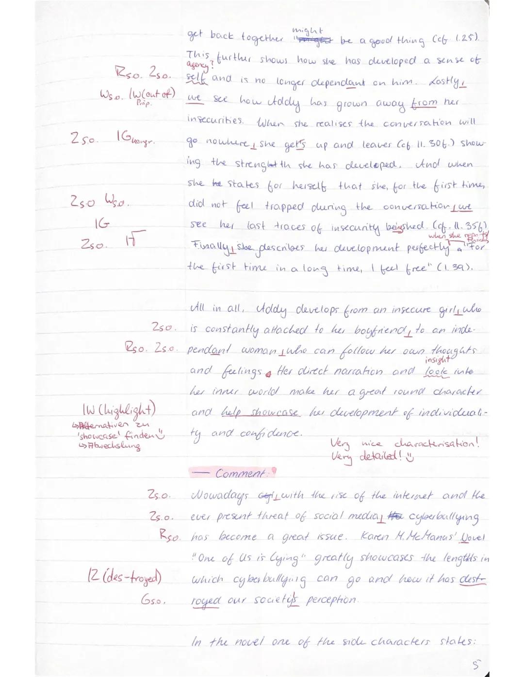 English EF /
Name:
Exam No. 4
2nd June 2025
Part A (Reading & Writing)
Topic: Novel - One of Us Is Lying
Assignments:
Round character!
1. Su