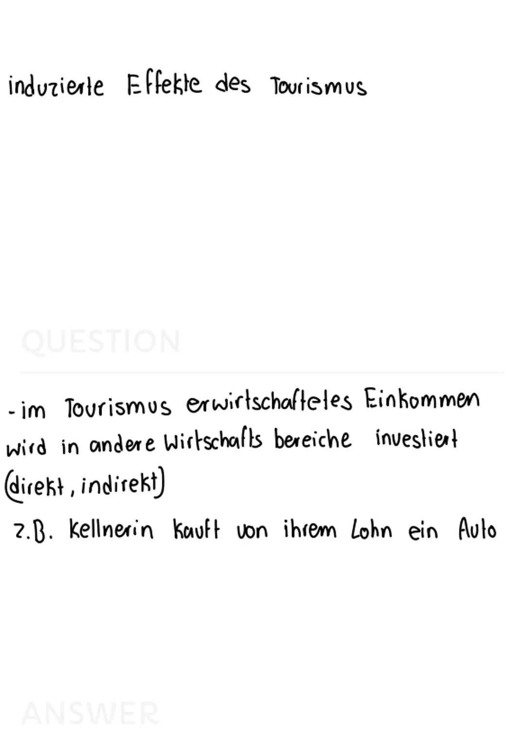 Cernzellel
Begriffe:
-direkte Effekte des Tourismus
-indirekte Effekte des Tourismus
-induzierte Effekte des Tourismus
-Devisen
-Infrastrukt