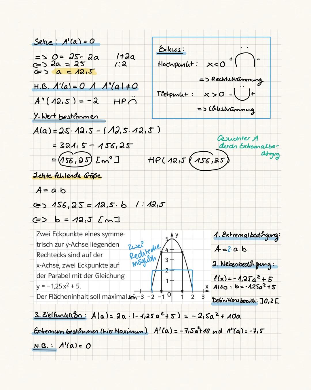 Strategic für das Zäsen von Extremwertproblemen mit Nebenbedingungen
1. Beschreiber des Zelgröße, die extremal werden soll, durch eine Forme