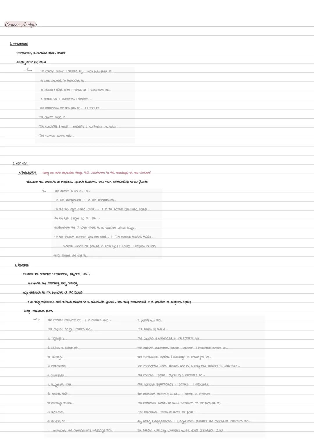 Analysis - in general
Textarten
Abitur 2025
1. inroduction
I. main pars I body
conclusion
I introduction
TATT-semence (ie, auinos, time, top