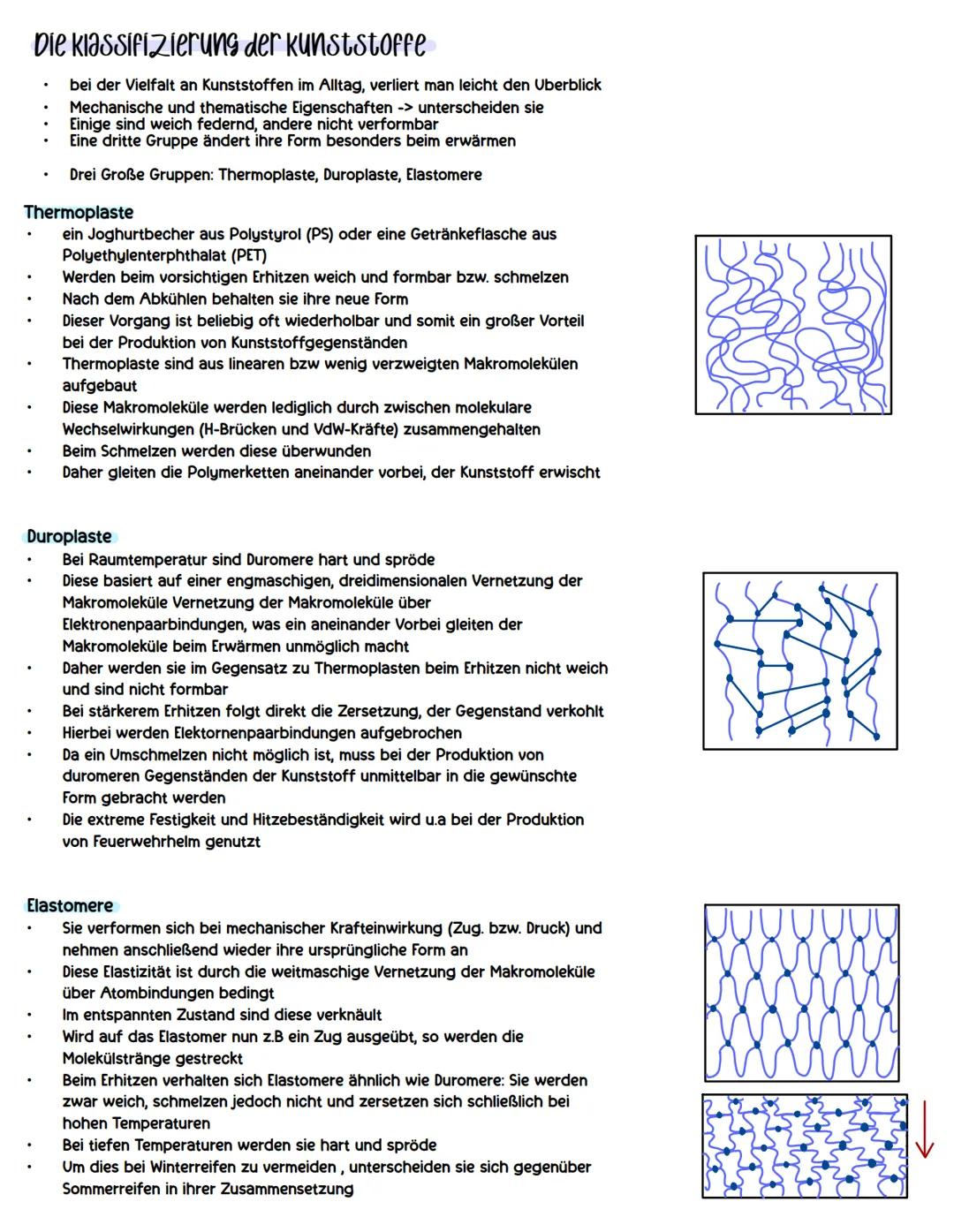 - kunststoffe Die klassifizierung der kunststoffe
bei der Vielfalt an Kunststoffen im Alltag, verliert man leicht den Uberblick
Mechanische