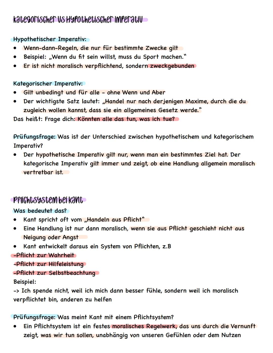Immanuel Kant Deontologie (pflichtethik Nach kant)
Was ist Deontologie?
•
•
Der Begriff heißt „deon" = Pflicht
Deontologische Ethik bewertet