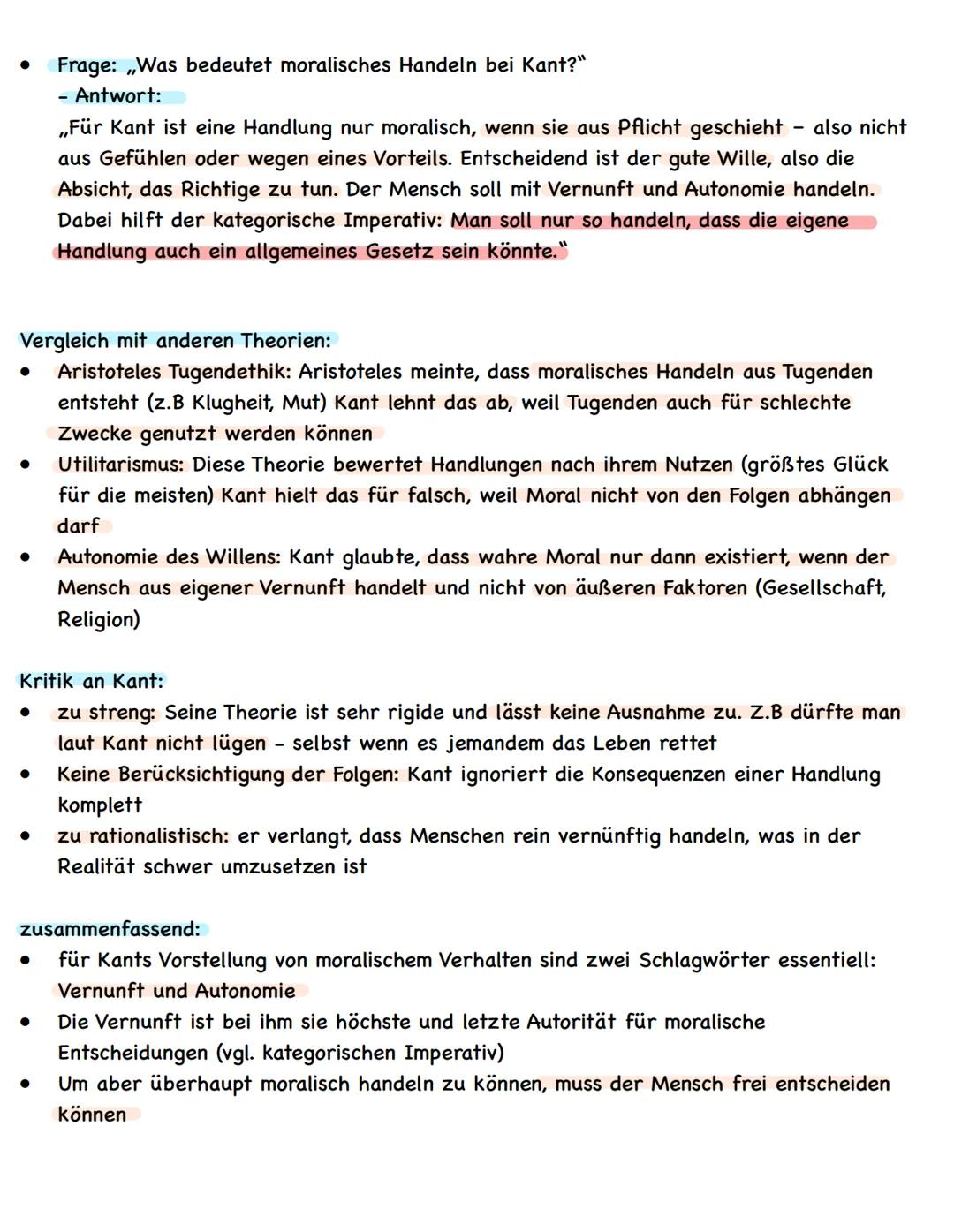 Immanuel Kant Deontologie (pflichtethik Nach kant)
Was ist Deontologie?
•
•
Der Begriff heißt „deon" = Pflicht
Deontologische Ethik bewertet