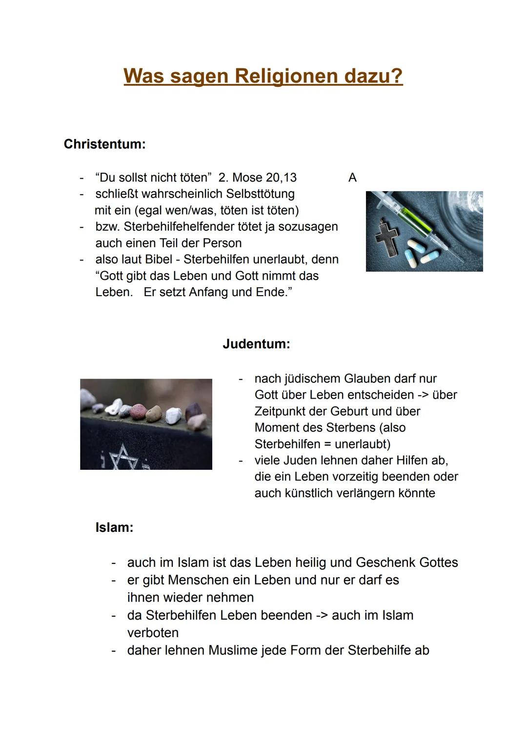## STERBEHILFEN
Was sind Sterbehilfen?
- Sterbehilfen sind alle Maßnahmen zum erleichterten Tod
- dabei wird in den Sterbeprozess eines Me