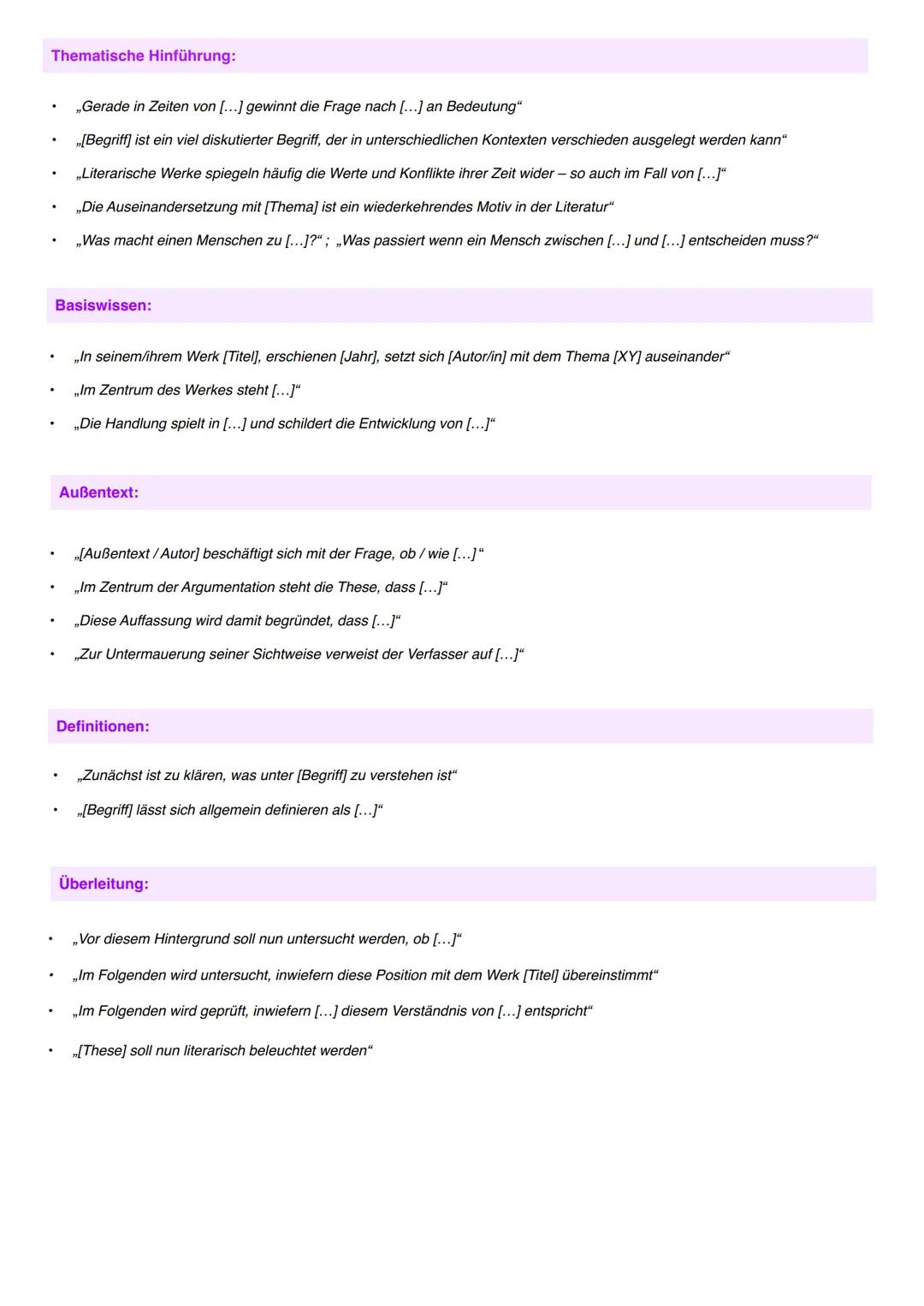 Literarische Erörterung
Aufgabenstellung:
1. Aussentext in seinen Kerngedanken wiedergeben (ca. 30%)
2. Erörterung inwieweit Außentext & Arg