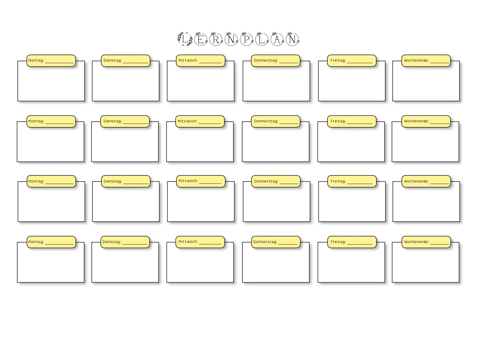 Montag:
Dienstag:
Mittwoch:
R
P
AN
Donnerstag:
Freitag:
Wochenende:
Montag:
Dienstag:
Mittwoch:
Donnerstag:
Freitag:
Wochenende:
Montag:
Die