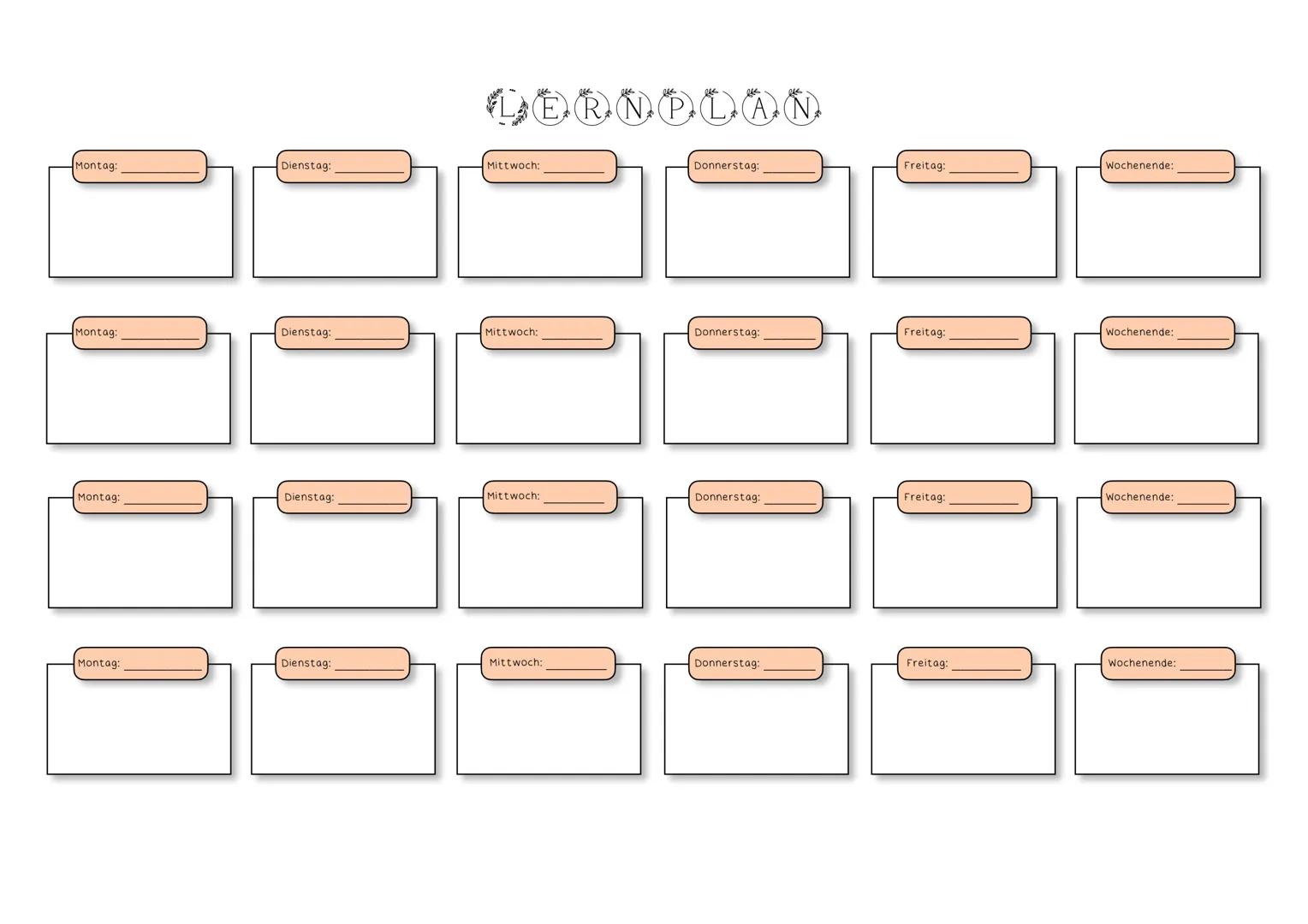 Montag:
Dienstag:
Mittwoch:
R
P
AN
Donnerstag:
Freitag:
Wochenende:
Montag:
Dienstag:
Mittwoch:
Donnerstag:
Freitag:
Wochenende:
Montag:
Die