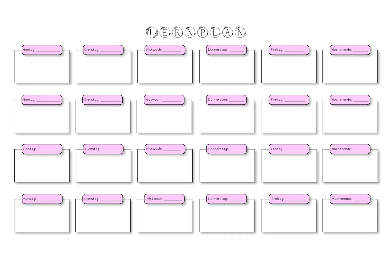 Montag:
Dienstag:
Mittwoch:
R
P
AN
Donnerstag:
Freitag:
Wochenende:
Montag:
Dienstag:
Mittwoch:
Donnerstag:
Freitag:
Wochenende:
Montag:
Die