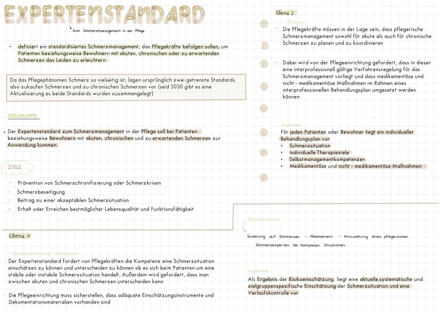 EXPERTENSTANDARD
zum Schmerzmanagement in der Pflege
definiert ein standardisiertes Schmerzmanagement, das Pflegekräfte befolgen sollen, um
