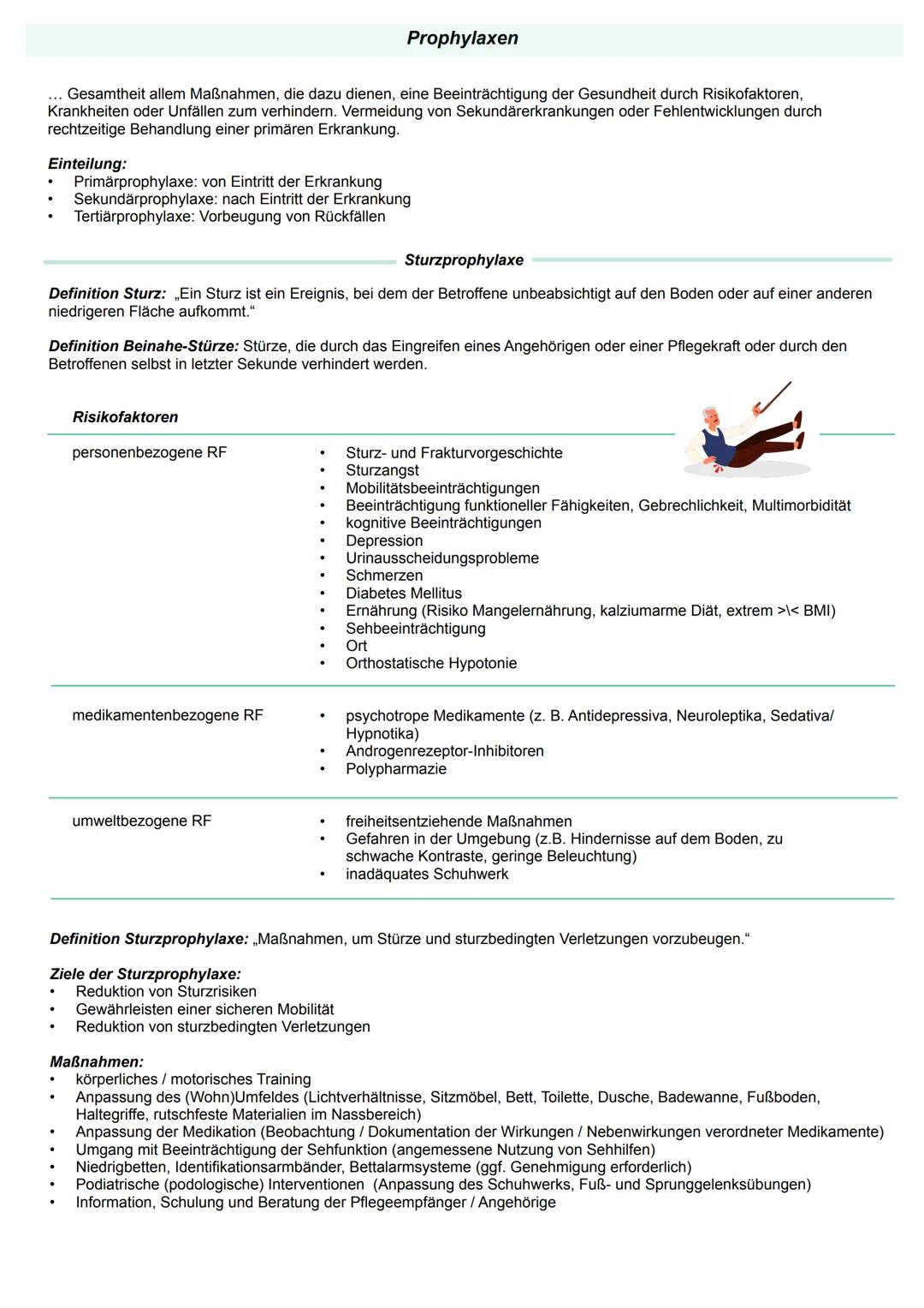 Prophylaxen in der Pflege