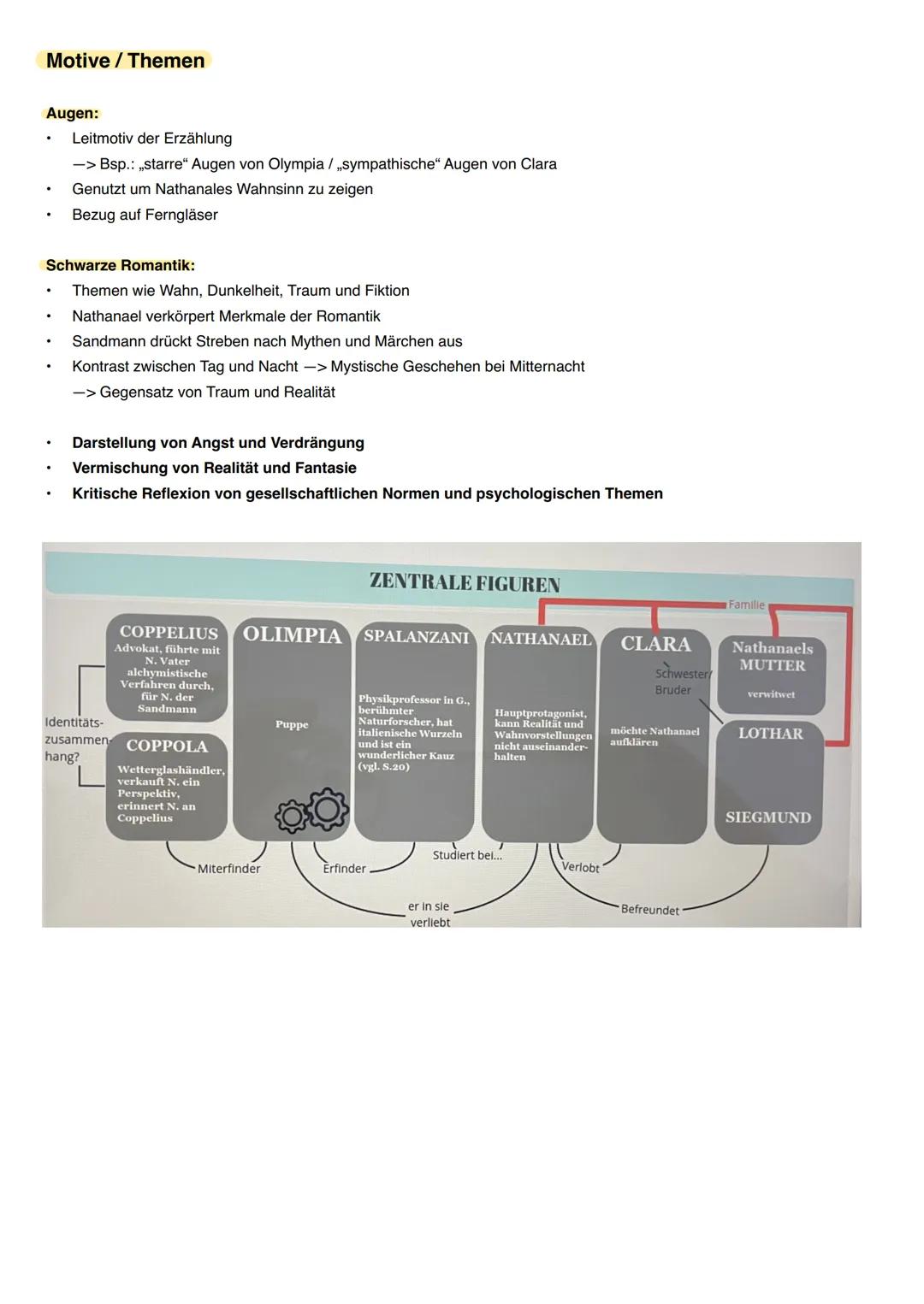 ## Der Sandmann
* Autor: E.T.A. Hoffmann
* Veröffentlicht 1816
* Textform: Erzählung
* Epoche: Romantik
* Ich-Erzähler, Darstellung als Fre