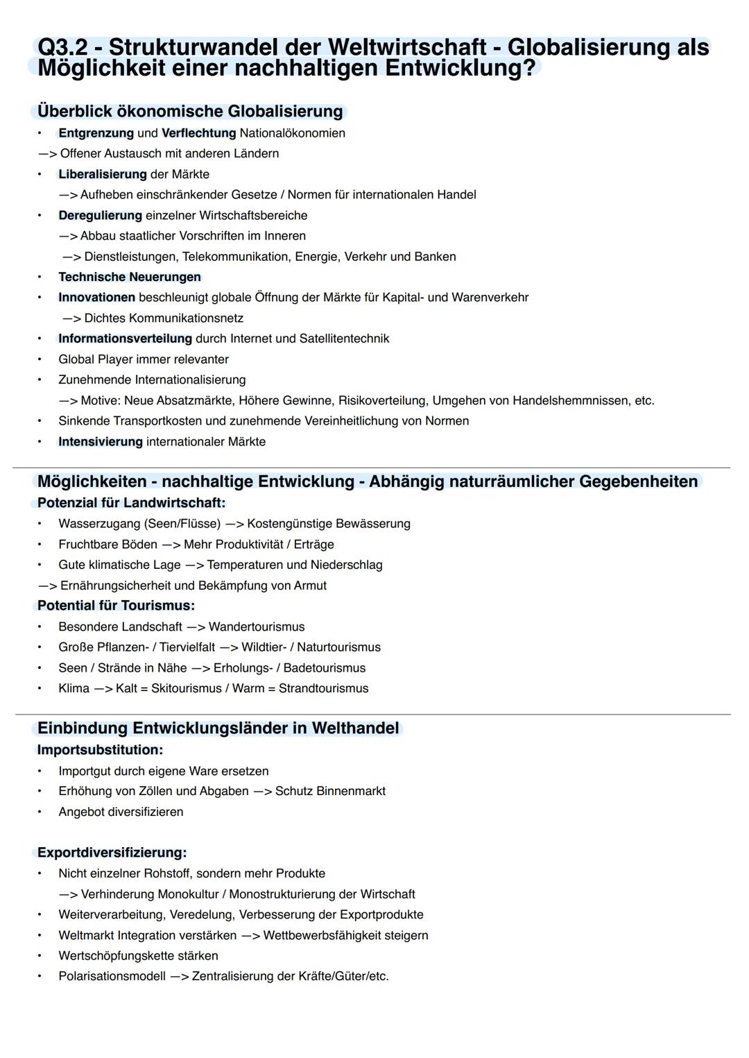 Q3.1 - Entwicklungszusammenarbeit und internationale
Konflikte in einer globalisierten Staatenwelt - Agenda 2030
Ausgangssituation für Nicht