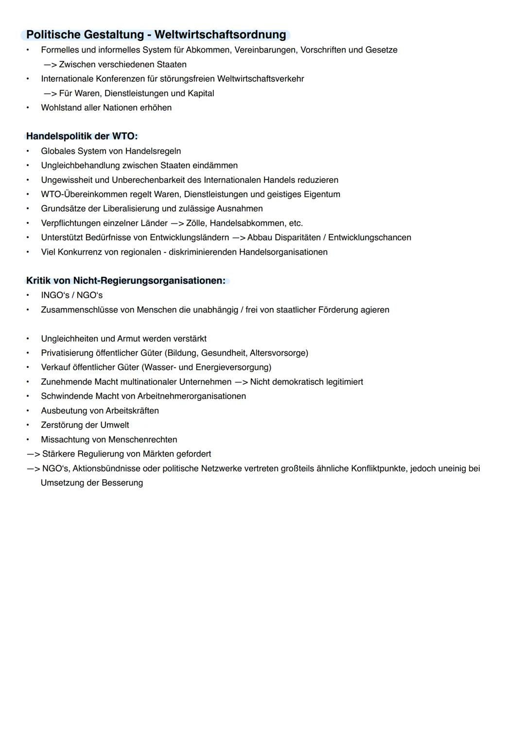 Q3.1 - Entwicklungszusammenarbeit und internationale
Konflikte in einer globalisierten Staatenwelt - Agenda 2030
Ausgangssituation für Nicht