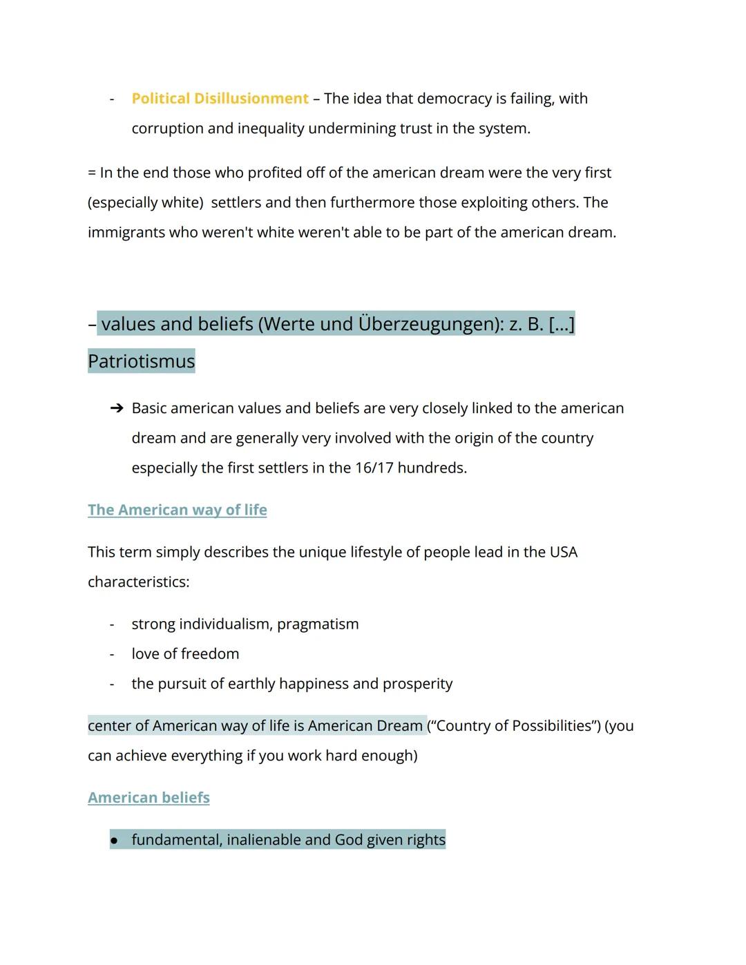 Migration and the American Dream (Migration und der
amerikanische Traum), insbesondere questions of identity
The Amercan Dream
Definition &