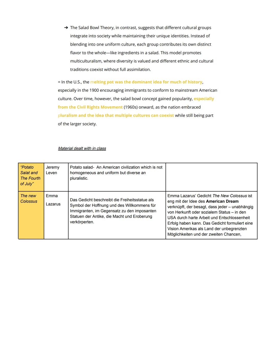 Migration and the American Dream (Migration und der
amerikanische Traum), insbesondere questions of identity
The Amercan Dream
Definition &