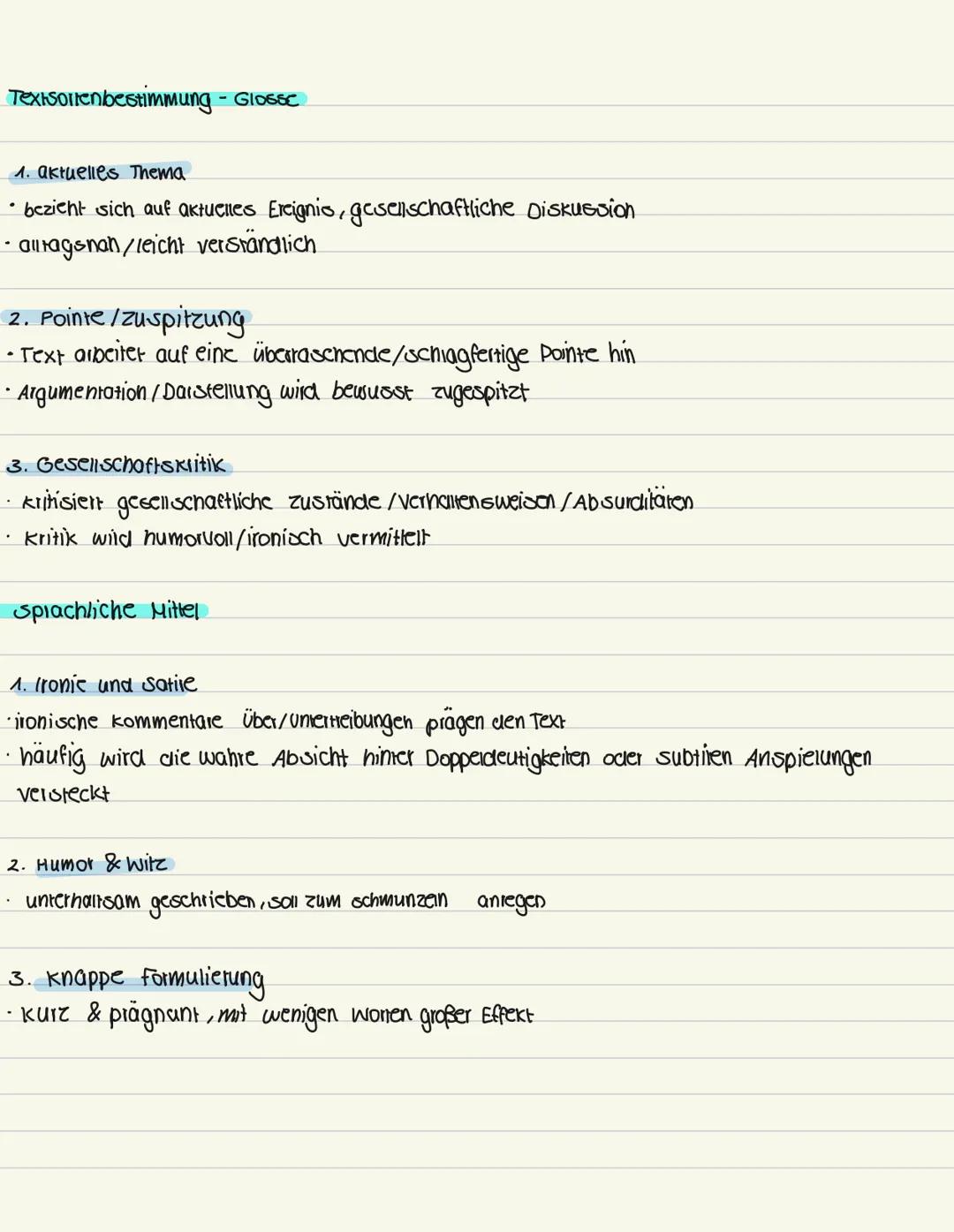 Einleitung
•Alltor, Titel, Textsorte, Quelle, kensatz
↳ im Präsens/Perfekt
↳ chronologisch
↳ keine Zitate/wörtliche Reden
↳ Konjunktiv
↳ eig