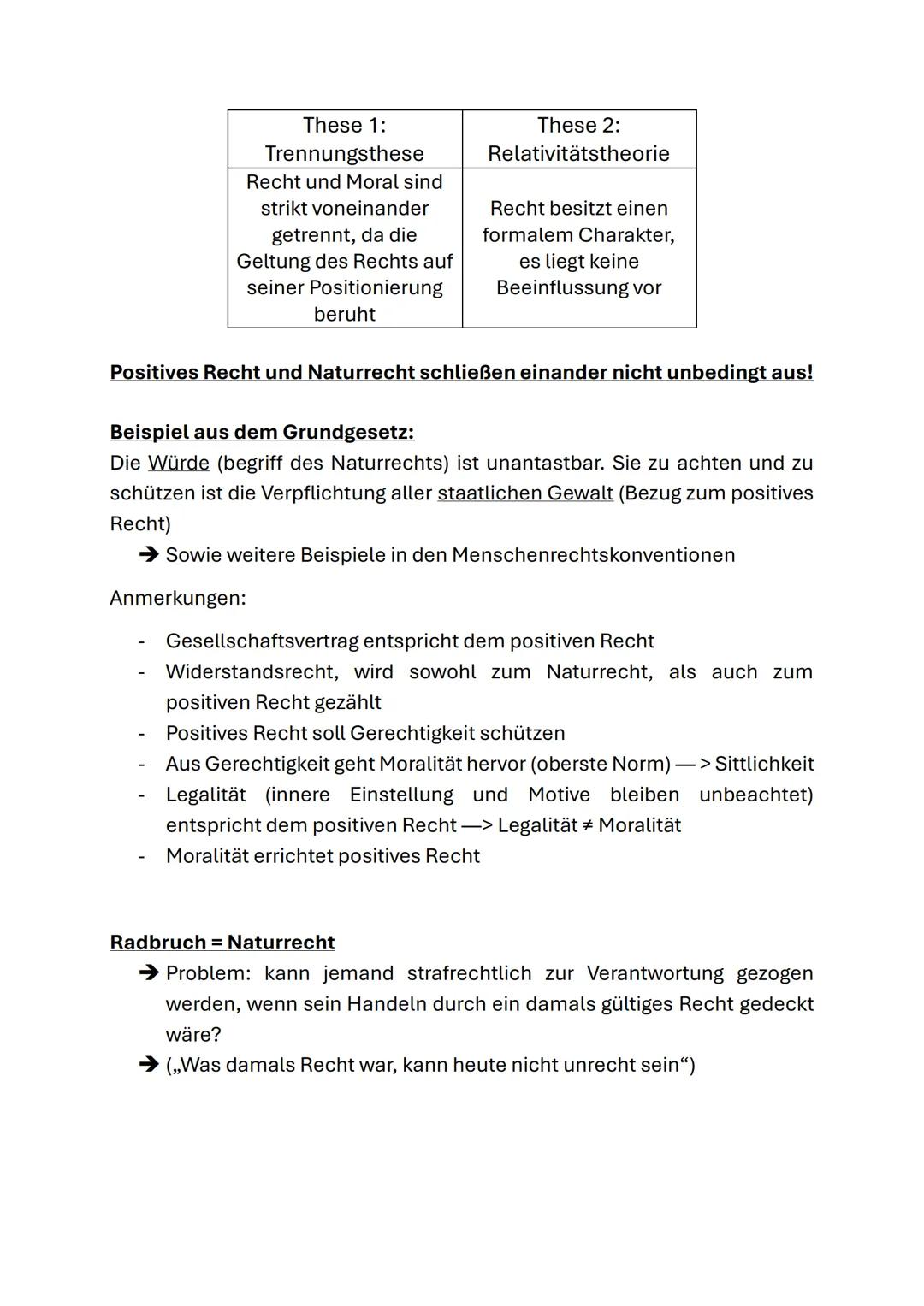 --- OCR Start ---
Naturrecht, positives Recht und Rechtspositivismus
Positives Recht
Stabilität des Staates,
Rechtssicherheit
Ein von Mensch
