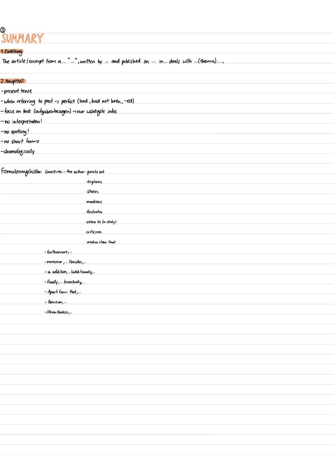 --- OCR Start ---
Sprachmittlung (Mediation)
E-MAIL
1. Anrede
Formal: Dear Mr. Mrs.
Dear Sir or Madan,
Informal: Dear (Name),
2. Einleitung