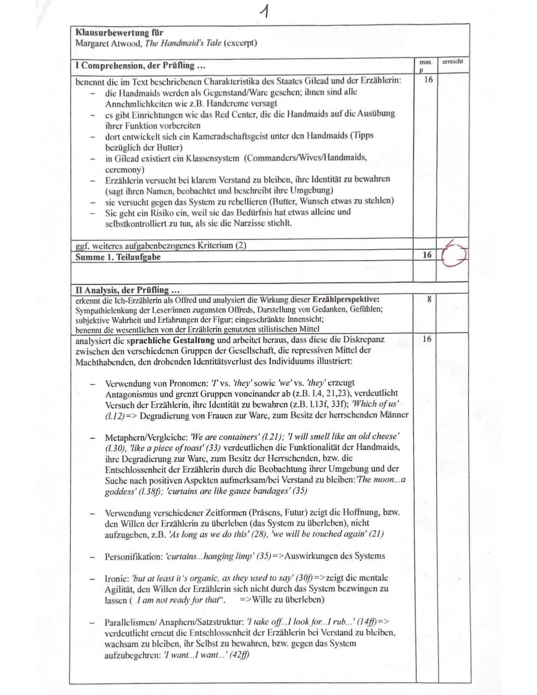 Exam English
LK Q2
Neas
September 16, 2024
Topic:
Utopia / Dystopia
Reading Comprehension/Writing
excerpt from The Handmaid's Tale by Margar