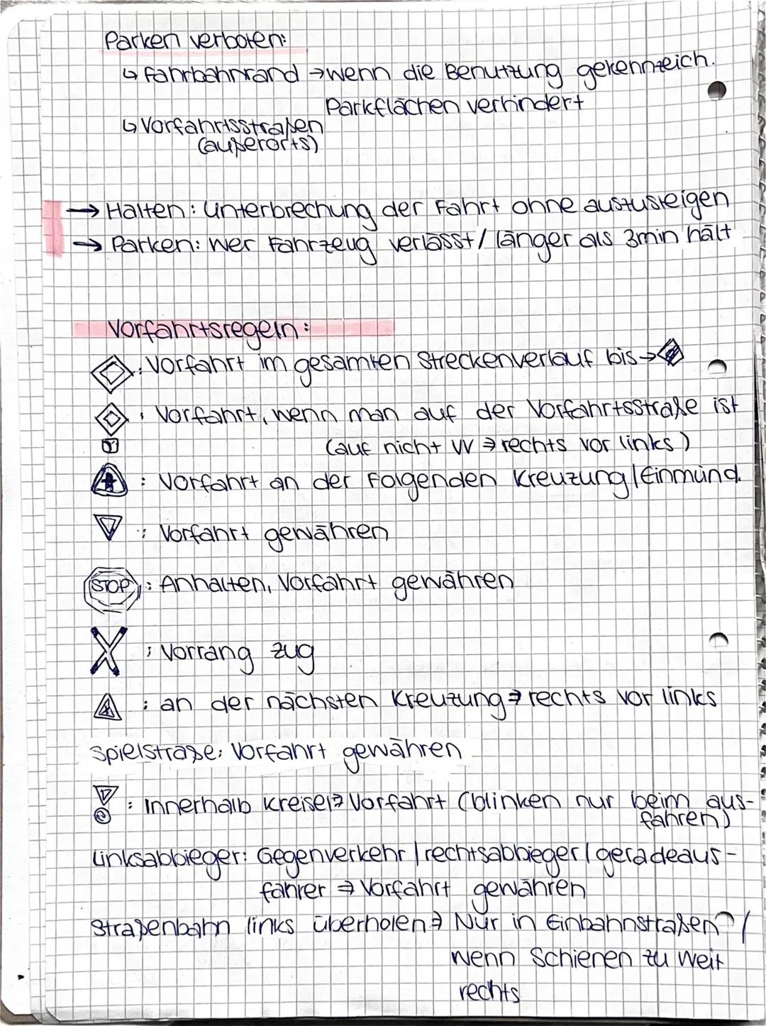 # FAHRSCHULE
## Geschwindigkeit:
- Imorts: 50km/h
- Außerorts: 100km/h → LKW | PKW+Anhänger >80%
- Autobahn: mind. 60km/h → Richtigeschw.