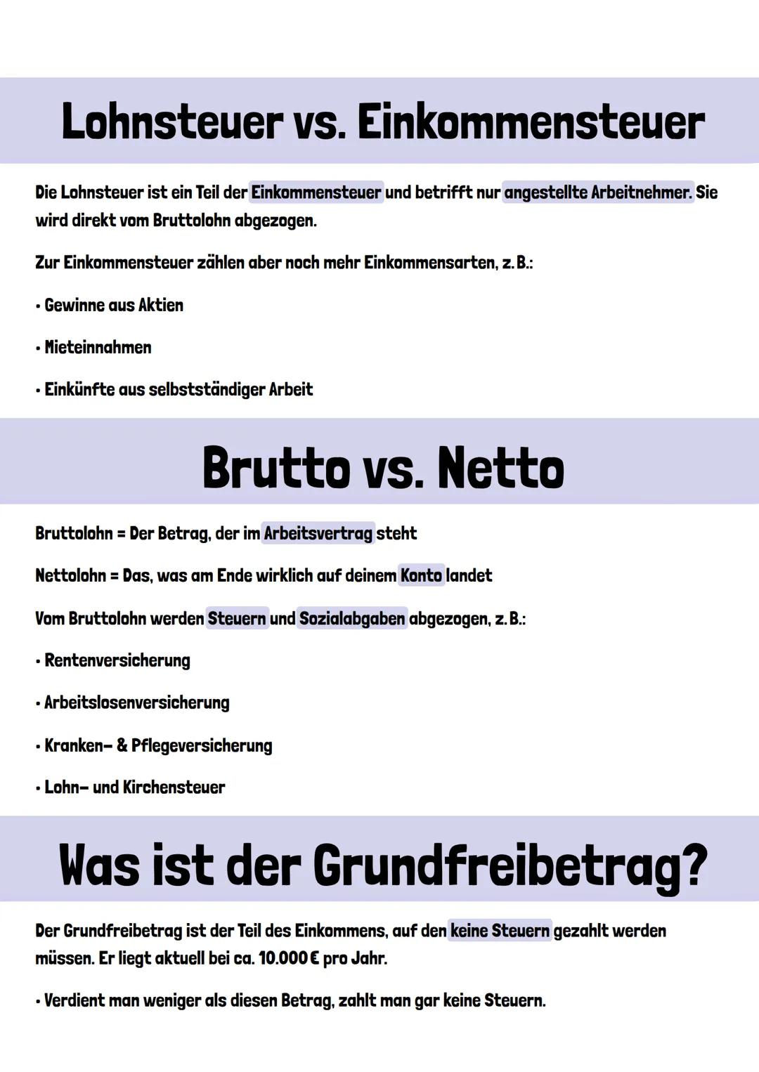 $Steuern
Steuern sind Geldbeträge, die Bürger:innen und Unternehmen an den Staat zahlen müssen.
-> Man zahlt sie, ohne direkt etwas dafür zu