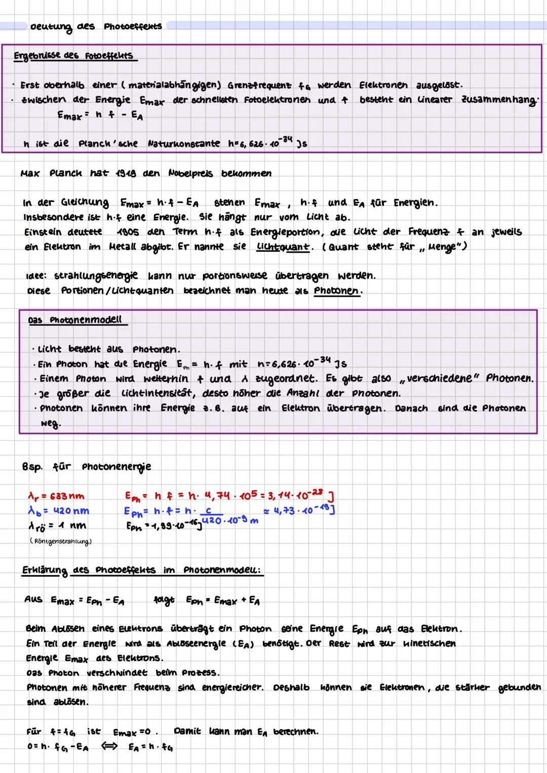 Der Photoeffent
Quantenphysik
Zinkplatte
Hg-Licht
Elektroskop
Bestrahlt man eine negativ geladene zinkplatte mit dem
Licht einer Hg. Dampfla