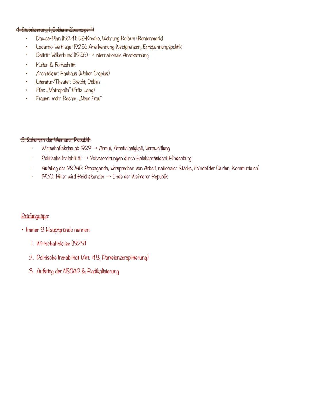 Study
49 Abi 2026-Geschichte
Inhaltsverzeichnis
1. Weimarer Republik (1918-1933)
L. Entstehung
L. Politische Probleme
L. Wirtschaftliche Kri