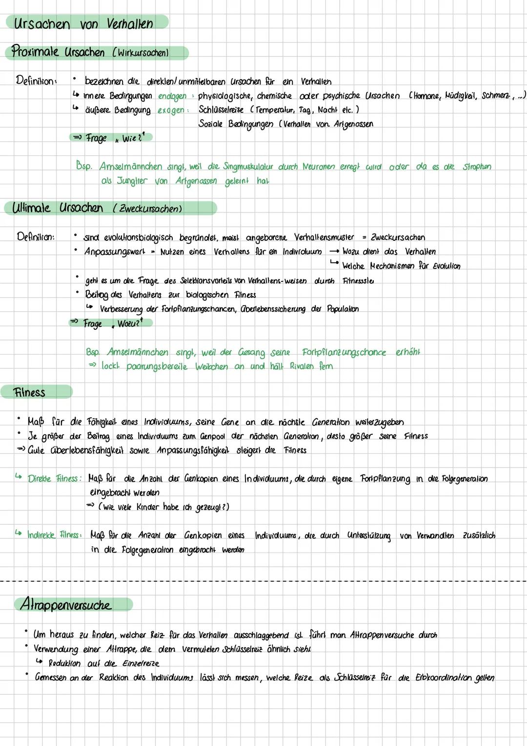 Ursachen von Verhallen
Definition
Proximale Ursachen (Wirkursachen)
• bezeichnen die direkten/unmittelbaren Ursachen für ein Verhalten
• inn