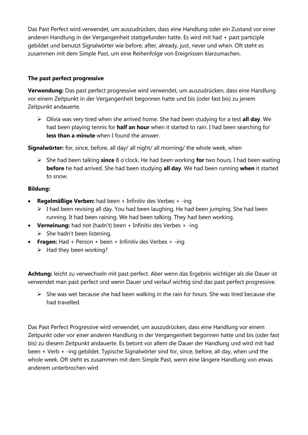 Grammatik
Talking about the past
Simple past:
Verwendung: das simple past wird verwendet, um über abgeschlossene Handlungen und Ereignisse
z