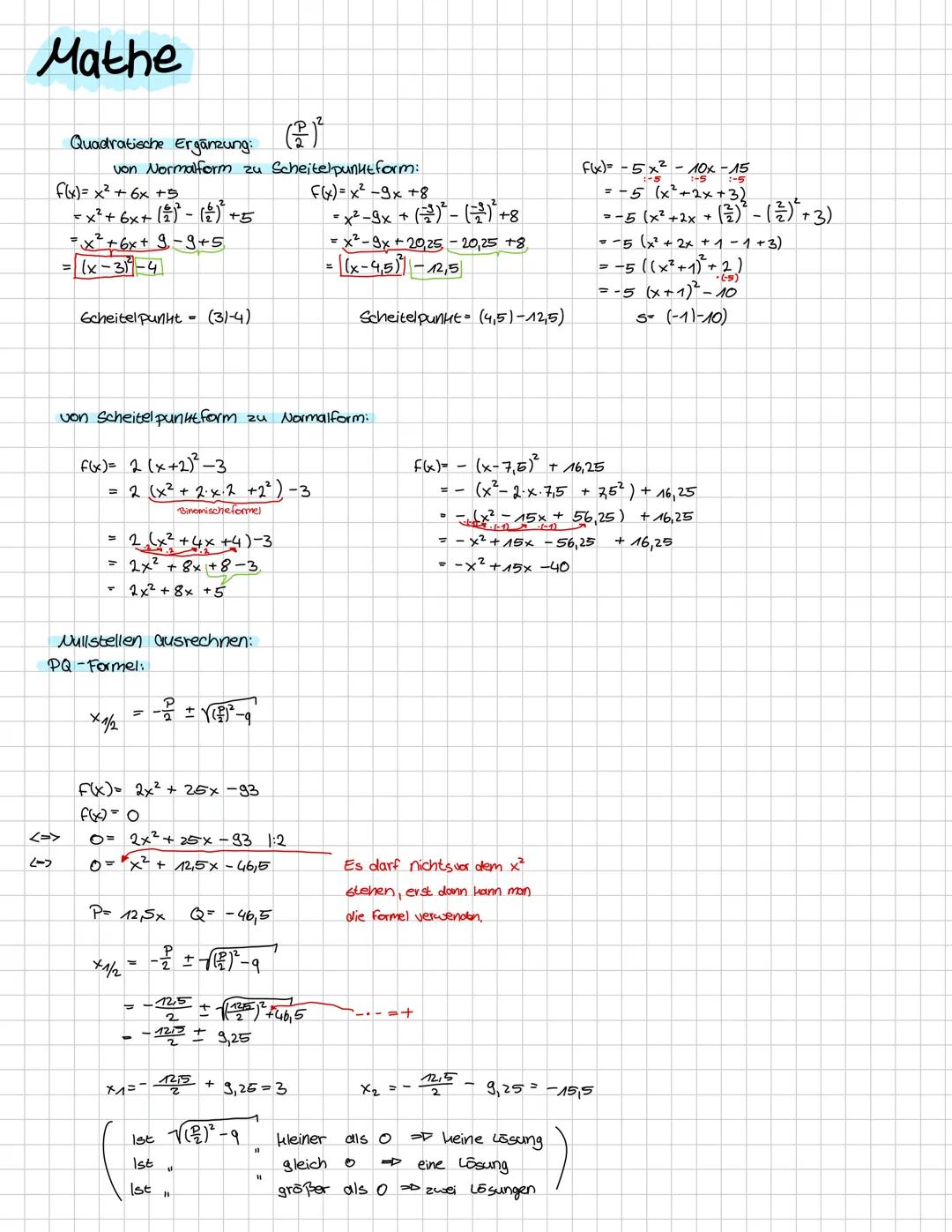 Mathe
f(x)= -x²-3
f(x) + x2 +3
-nach oben
geöffnet
-y-achenabschnitt
bei +3
flx)= (x-2)²
↑
-wird auf der x-achse
in den positiven bereich
Ve