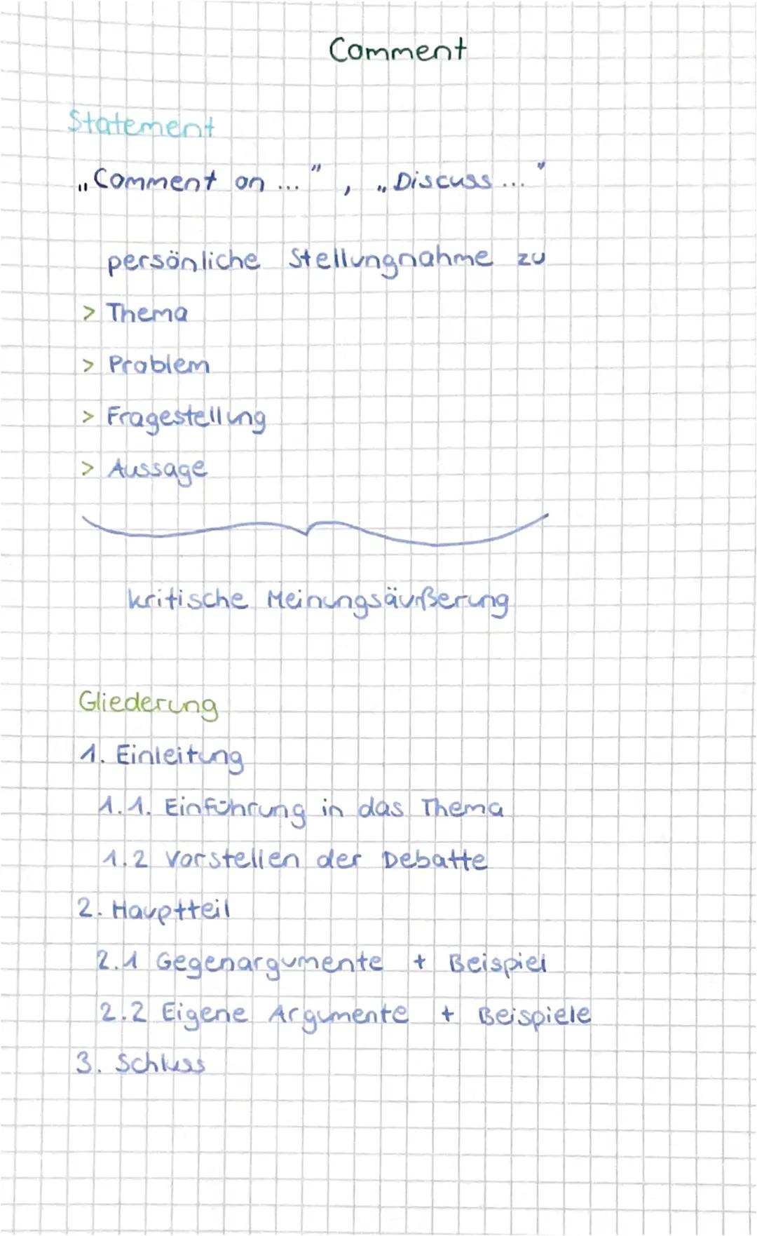 Comment - Englisch
