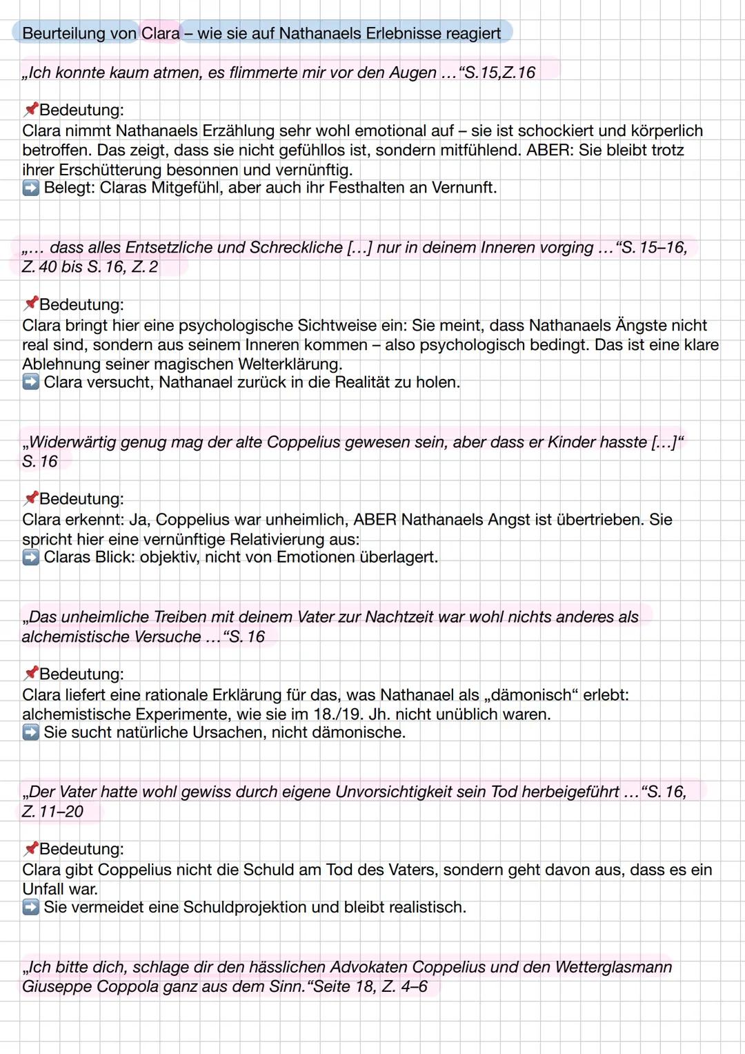 Der Sandmann
Zusammenfassung:
In E.T.A. Hoffmanns Erzählung Der Sandmann geht es um den Studenten Nathanael, der seit
seiner Kindheit unter