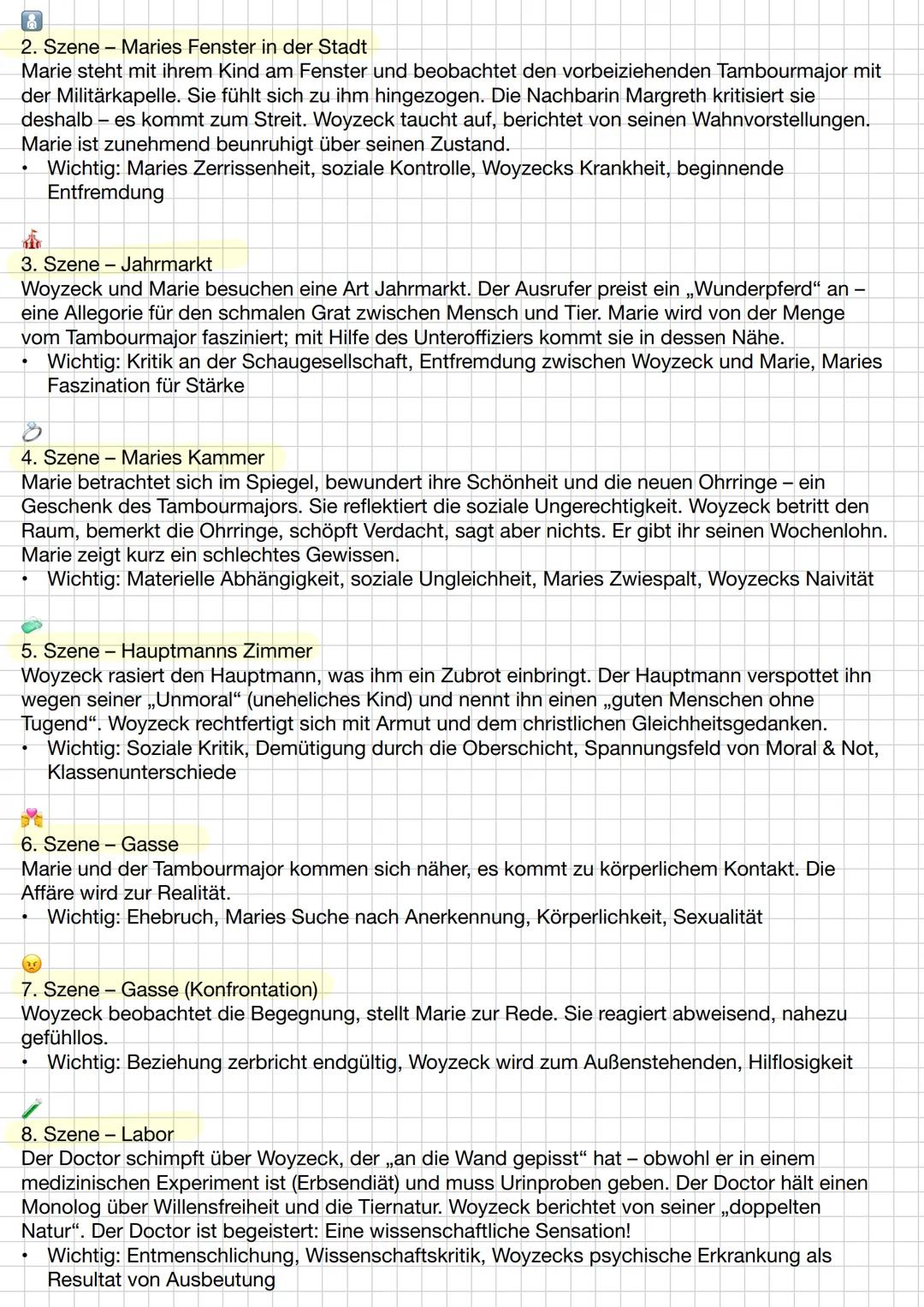 Zusammenfassung:
Woyzeck
Das Drama
"Woyzeck"
von Georg Büchner, entstanden in den Jahren 1836-1837, schildert das
tragische Schicksal des e
