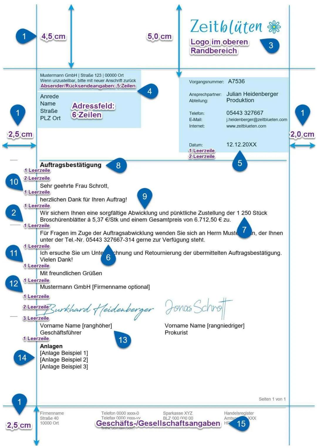 Ausbildung zur Kauffrau im Groß- und Außenhandel
Geschäftsbrief nach DIN 5008
DIN 5008 ist eine Norm für Geschäftsbriefe. Diese werden norma