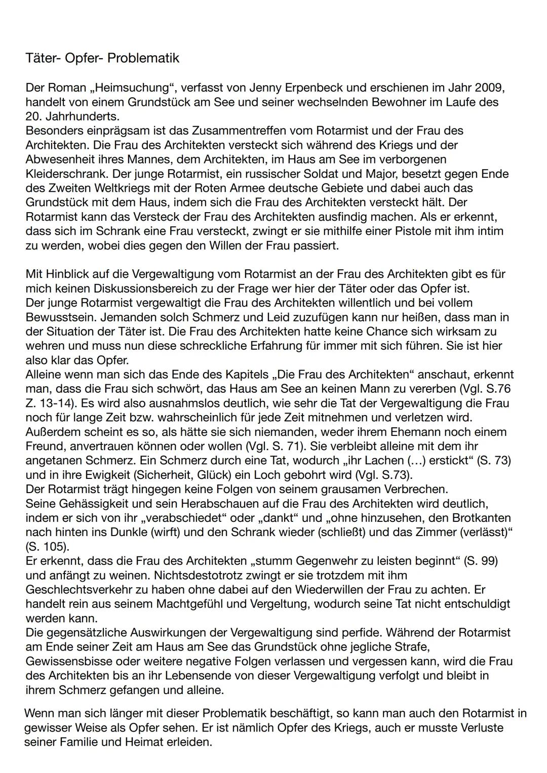 Heimsuchung, Täter-Opfer-Dynamik