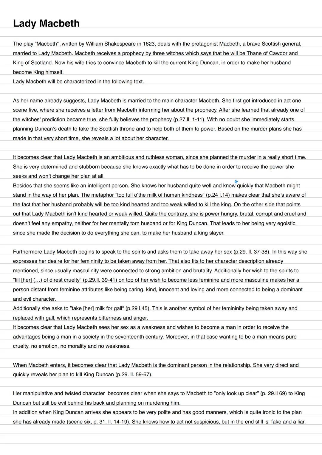 Lady Macbeth act one