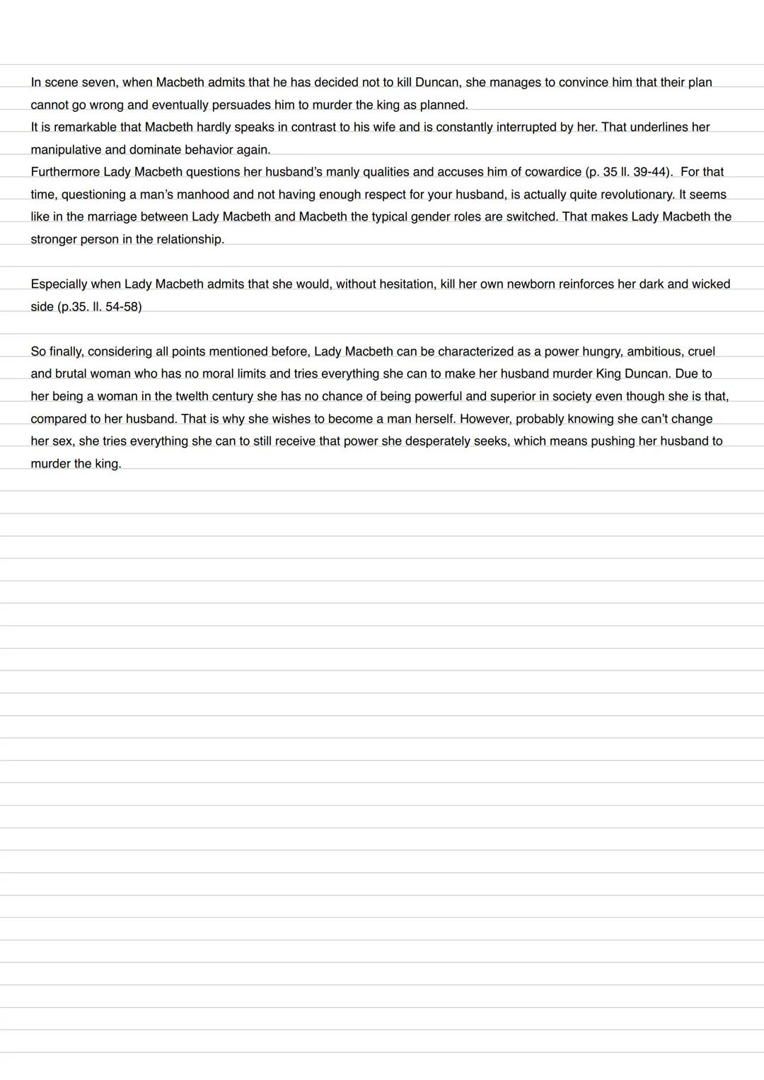 Lady Macbeth
The play "Macbeth", written by William Shakespeare in 1623, deals with the protagonist Macbeth, a brave Scottish general,
marri