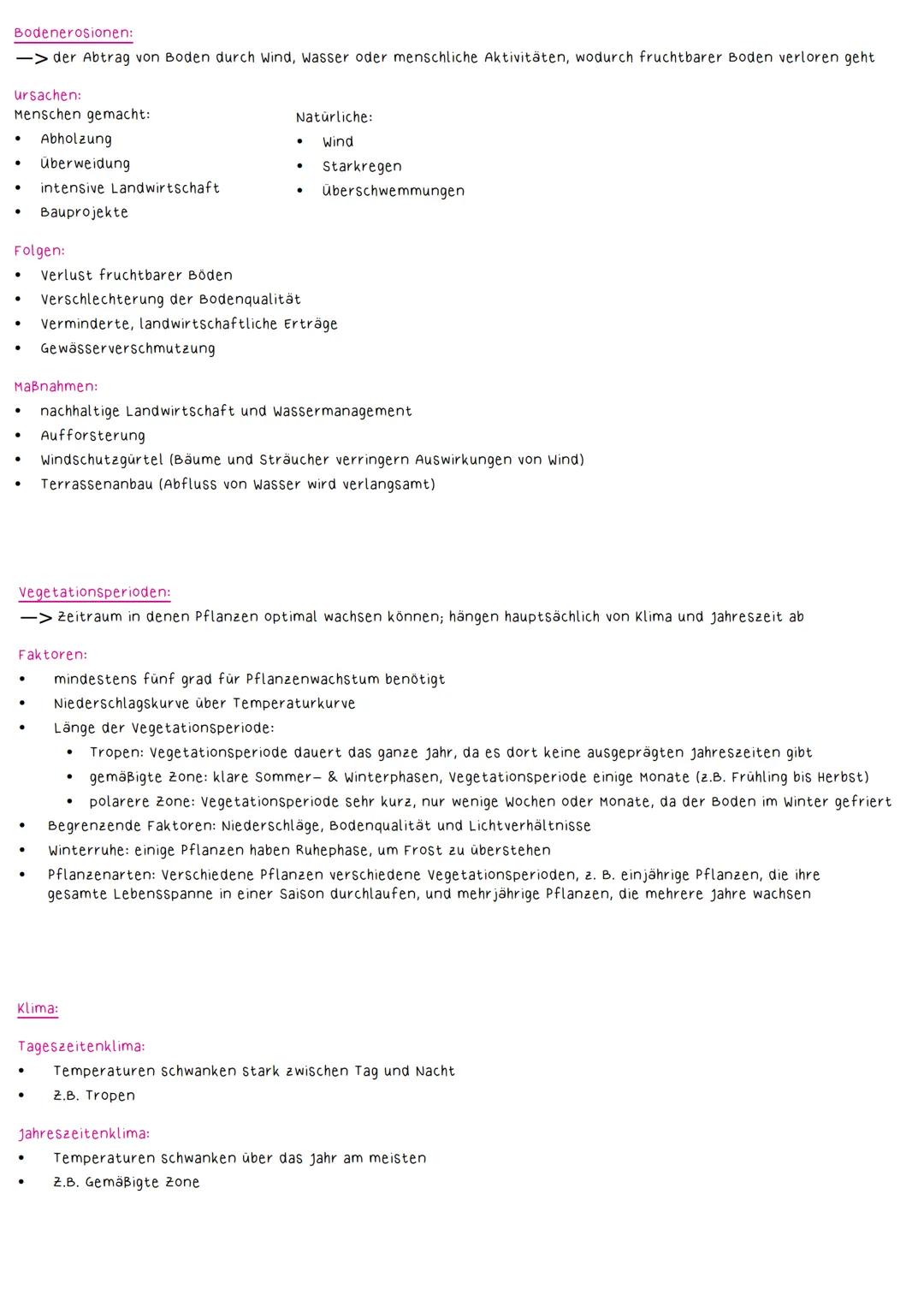 Landwirtschaft
Bodenversalzung:
-> Anreicherung von Salzen im Oberboden führt zu einer verminderten Fruchtbarkeit des Bodens und schädigt wu