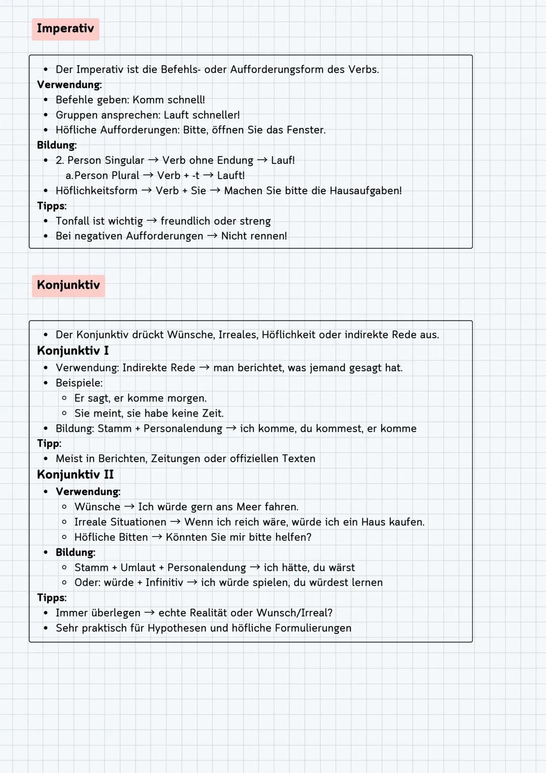 ## Deutsche Grammatik Zusammenfassung INHALTSVERZEICHNIS
Verben
• Allgemeines
• Zeitformen
■ Präsens
■ Perfekt
■ Präteritum
■ Plusquamperfek