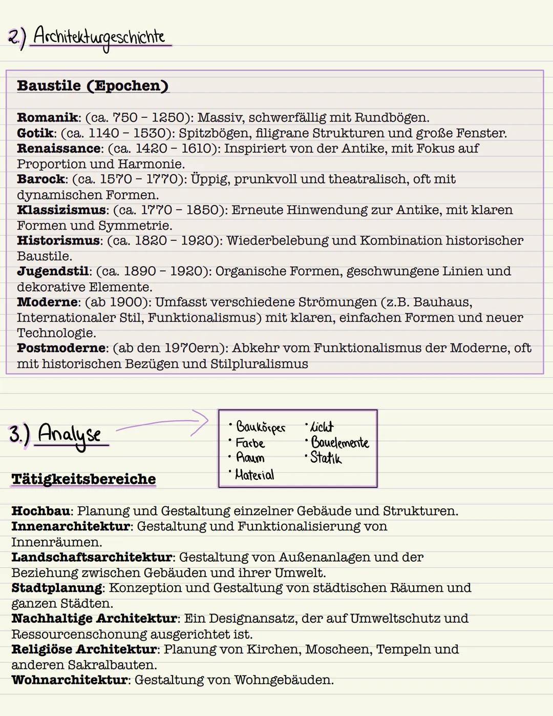 Kunst-Lermzettel
Thema: Architektur
Definition:
15.09.25
Die Architektur bezeichnet das Spekturm aller Bauwerke mit künstlerischem Oesign (w