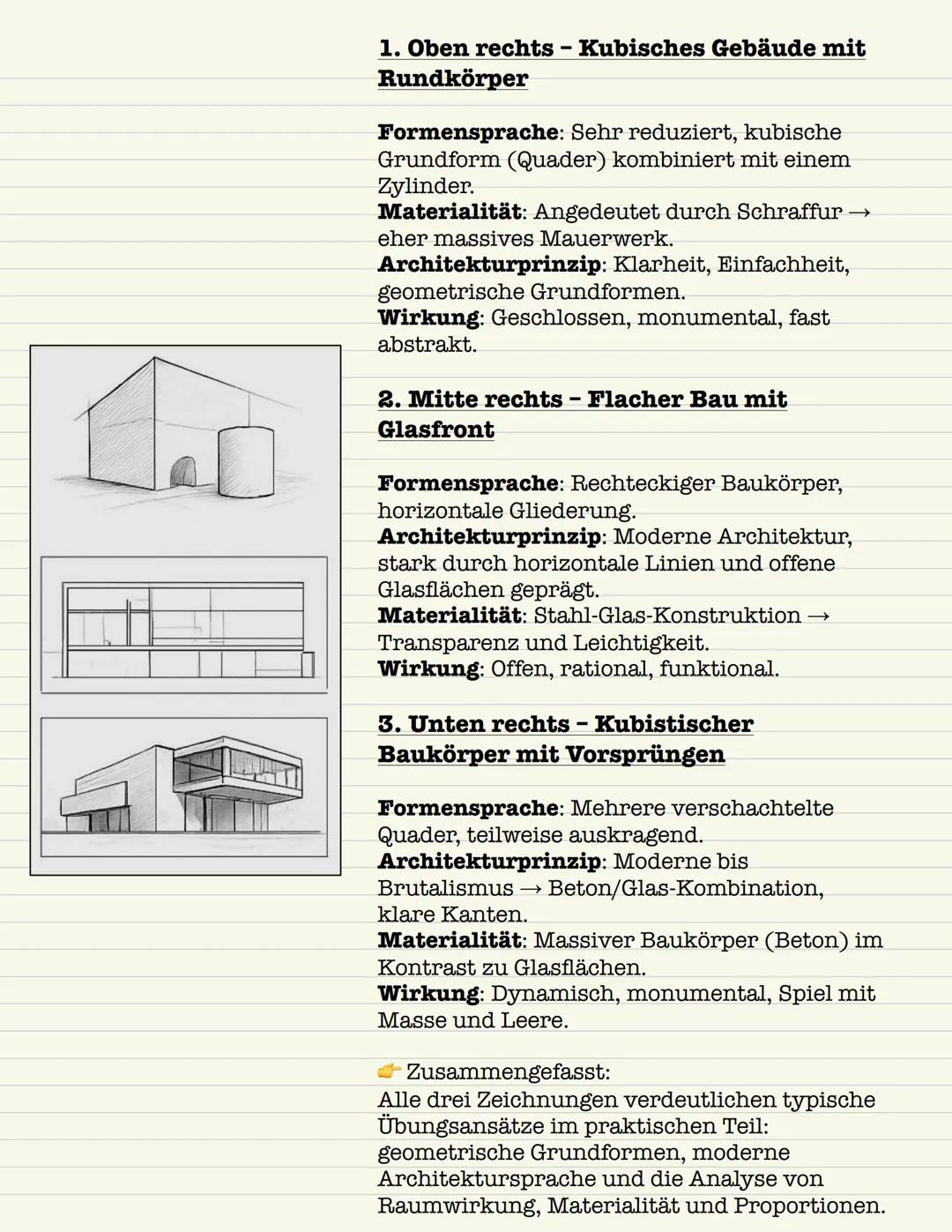 Kunst-Lermzettel
Thema: Architektur
Definition:
15.09.25
Die Architektur bezeichnet das Spekturm aller Bauwerke mit künstlerischem Oesign (w